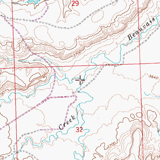 Topographic Map of Scott Creek, MT