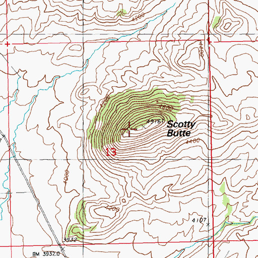 Topographic Map of Scotty Butte, MT