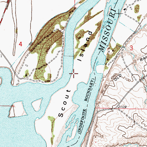 Topographic Map of Scout Island, MT