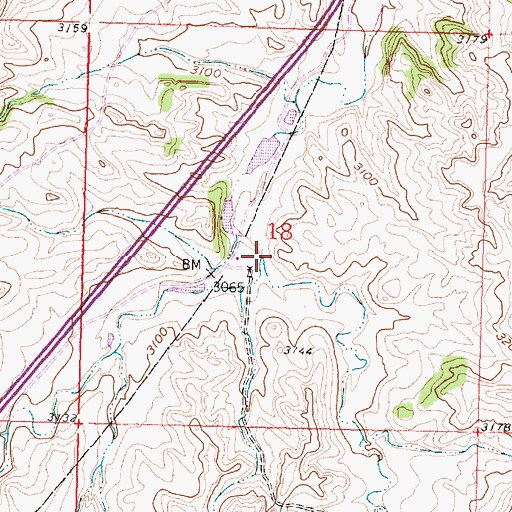 Topographic Map of East Fork Box Elder Creek, MT