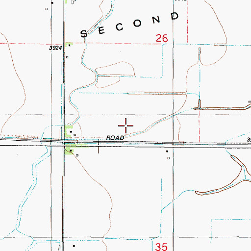 Topographic Map of Second Bench, MT