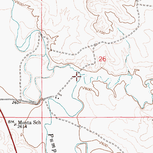 Topographic Map of Second Creek, MT