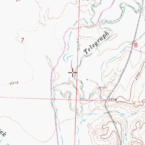 Topographic Map of Second Creek, MT