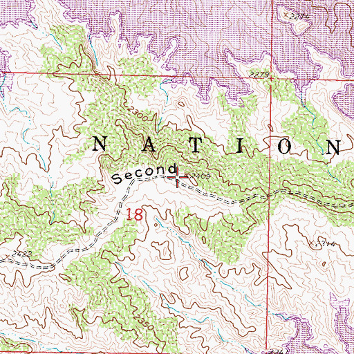 Topographic Map of Second Ridge, MT
