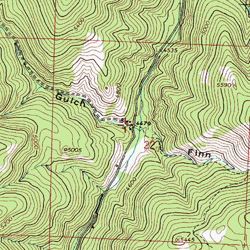 Topographic Map of Secret Gulch, MT