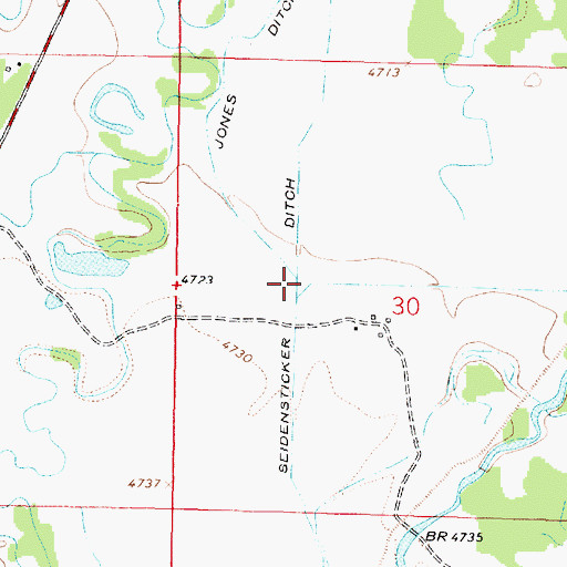 Topographic Map of Seidensticker Ditch, MT