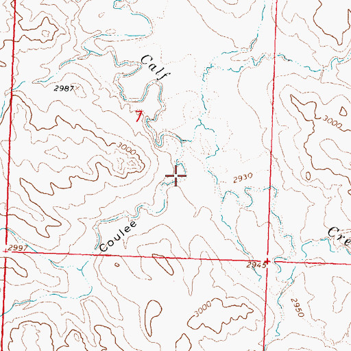 Topographic Map of Seider Coulee, MT