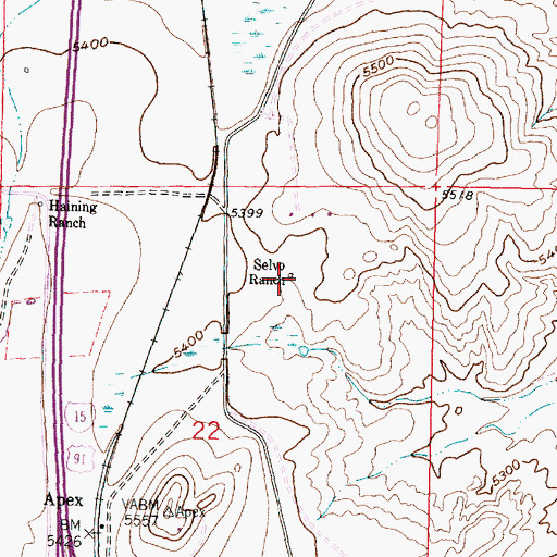 Topographic Map of Selvo Ranch, MT