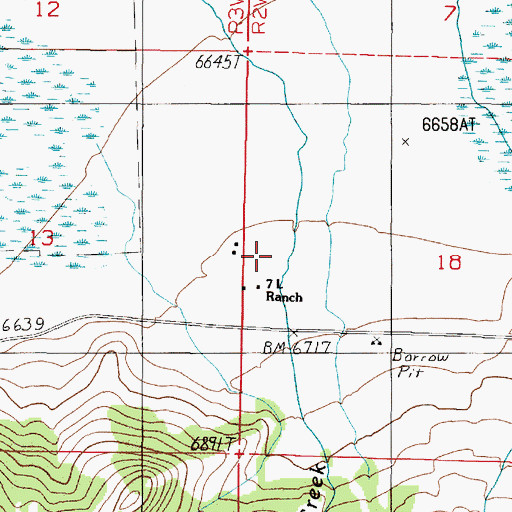 Topographic Map of Seven L Ranch, MT