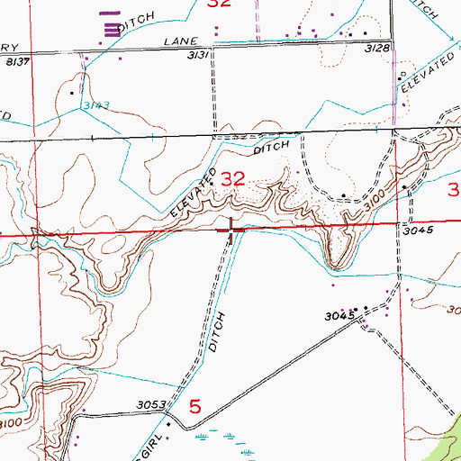 Topographic Map of Sevenmile Creek, MT