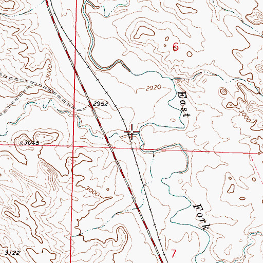 Topographic Map of Sevenmile Creek, MT