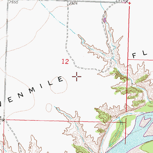 Topographic Map of Sevenmile Flat, MT