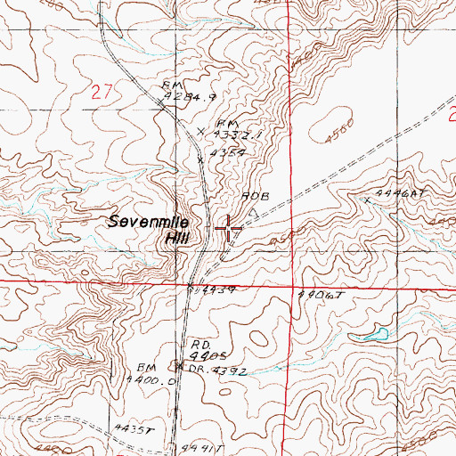 Topographic Map of Sevenmile Hill, MT