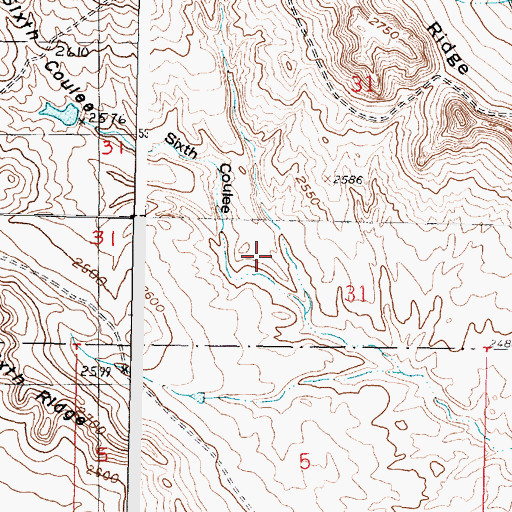 Topographic Map of Seventh Coulee, MT