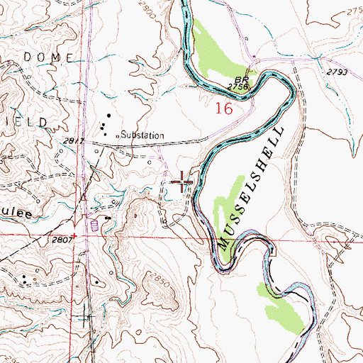 Topographic Map of Seventynine Coulee, MT