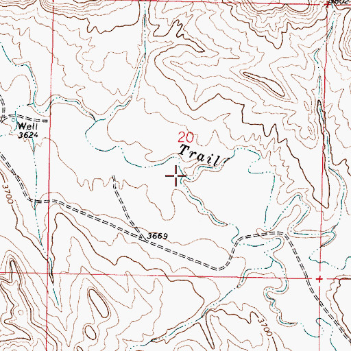 Topographic Map of Seventysix Creek, MT
