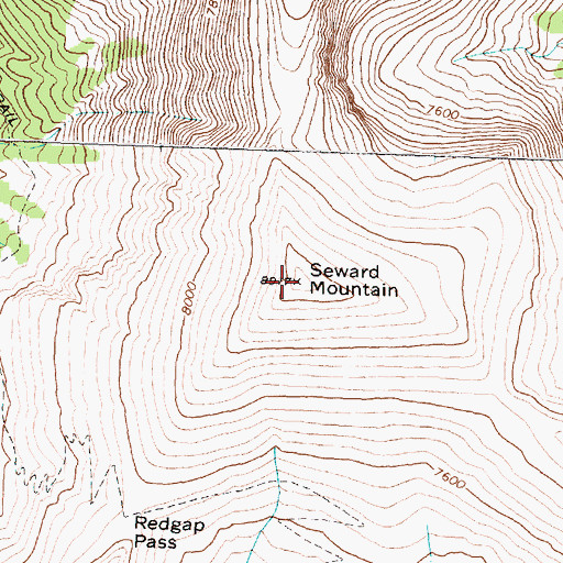 Topographic Map of Seward Mountain, MT