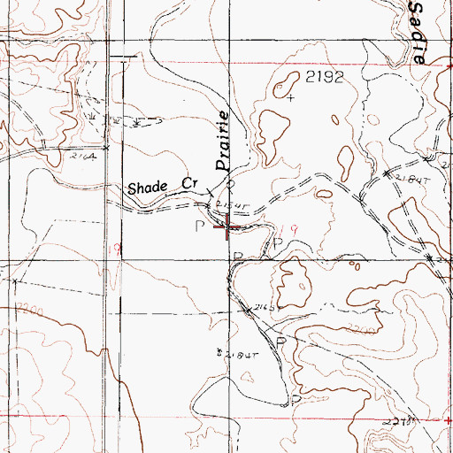 Topographic Map of Shade Creek, MT
