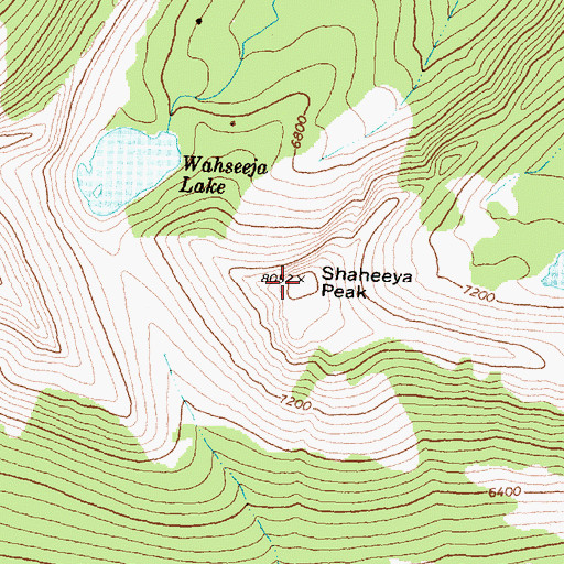 Topographic Map of Shaheeya Peak, MT