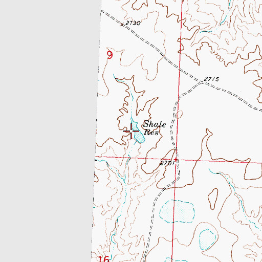 Topographic Map of Shale Reservoir, MT