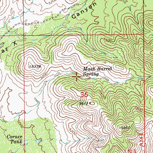 Topographic Map of Mash Barrel Spring, AZ