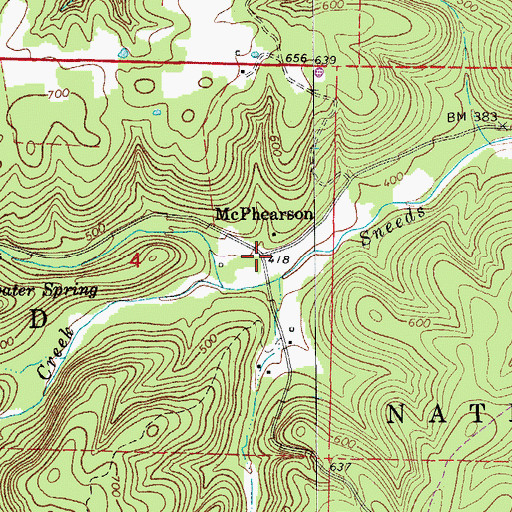 Topographic Map of McPhearson, AR