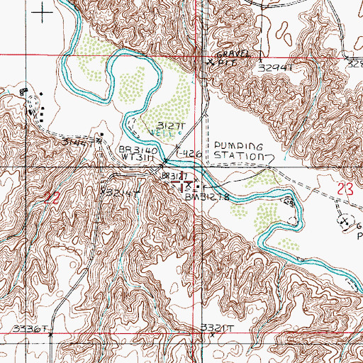 Topographic Map of Shannon Bridge, MT