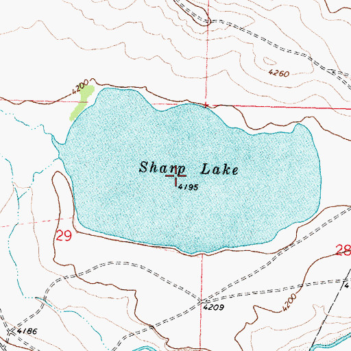 Topographic Map of Sharp Lake, MT
