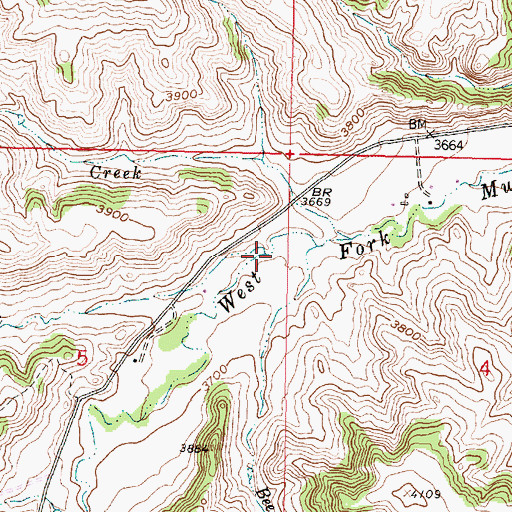 Topographic Map of Shavedhead Creek, MT