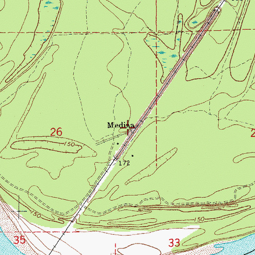 Topographic Map of Medina, AR