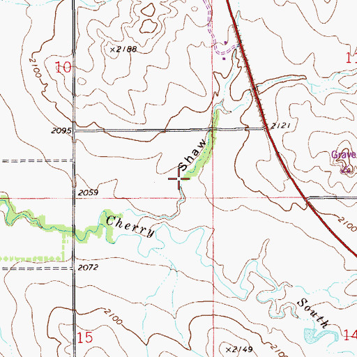 Topographic Map of Shaw Coulee, MT