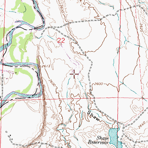 Topographic Map of Shaw Coulee, MT