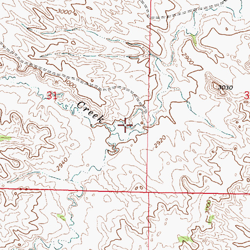 Topographic Map of Shearing Pen Coulee, MT