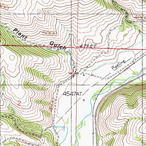 Topographic Map of Shearing Plant Gulch, MT