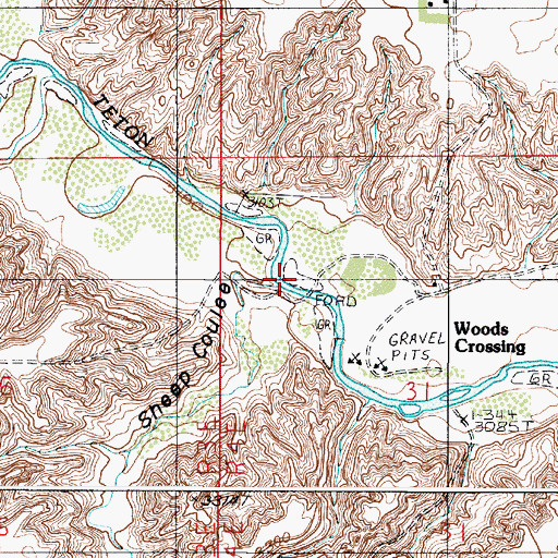 Topographic Map of Sheep Coulee, MT