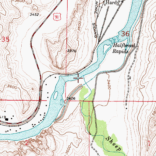Topographic Map of Sheep Creek, MT