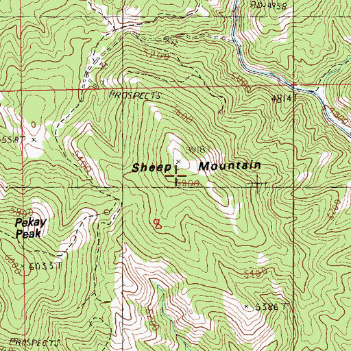 Topographic Map of Sheep Mountain, MT