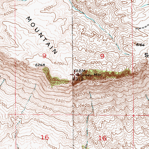 Topographic Map of Sheep Mountain, MT