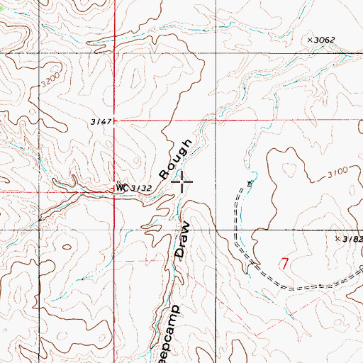 Topographic Map of Sheepcamp Draw, MT