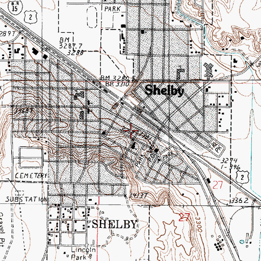 Topographic Map of Shelby, MT
