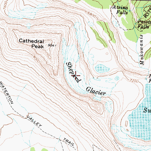Topographic Map of Shepard Glacier, MT