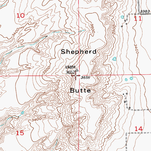 Topographic Map of Shepherd Butte, MT
