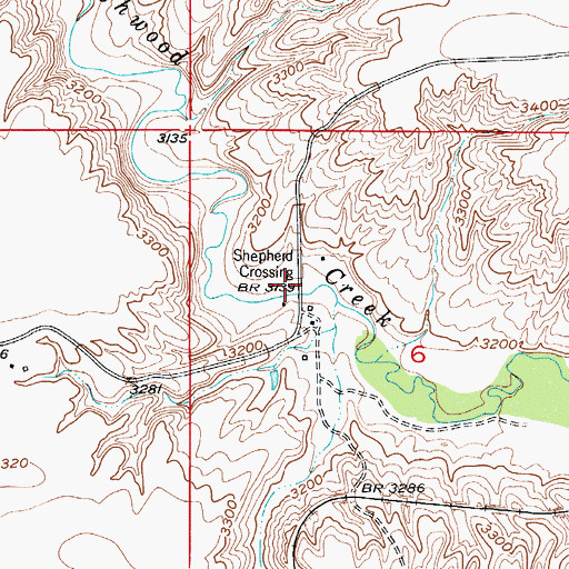 Topographic Map of Shepherd Crossing, MT