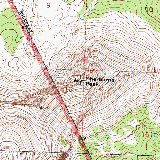 Topographic Map of Sherburne Peak, MT