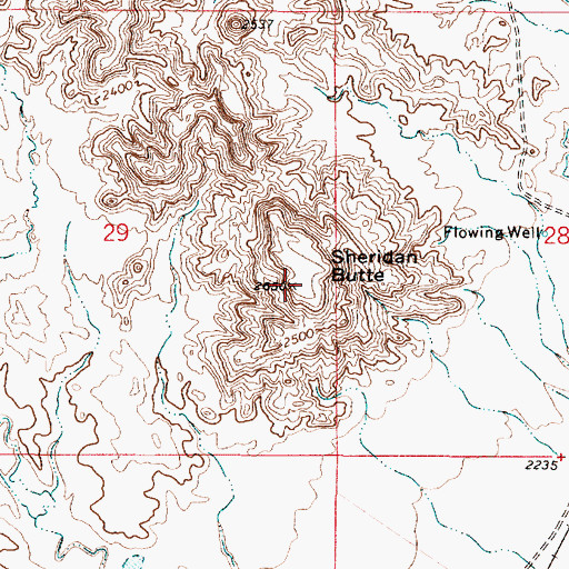 Topographic Map of Sheridan Butte, MT
