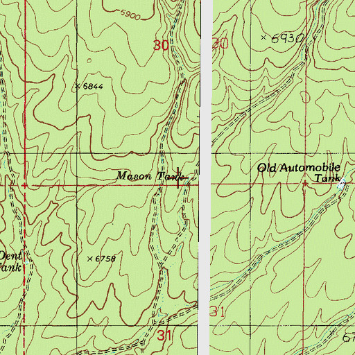 Topographic Map of Mason Tank, AZ