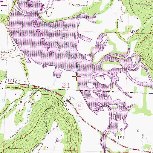 Topographic Map of Middle Fork White River, AR