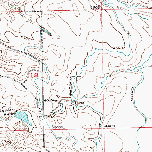 Topographic Map of Shorey Ditch, MT