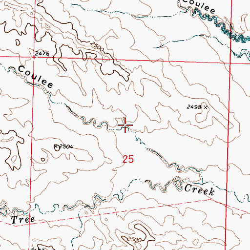 Topographic Map of Short Coulee, MT
