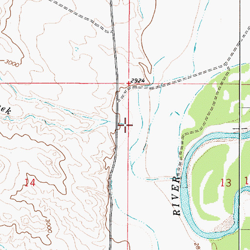 Topographic Map of Short Creek, MT